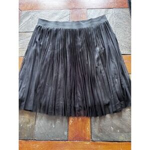 Studio 253 Womens Black Pleated Mesh Skirt Elastic Waist XL NWT whimsigoth